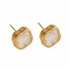 Korean version ins fashion fritillary four-leaf flower stud earrings women's light luxury zircon rimmed earrings temperament versatile personality