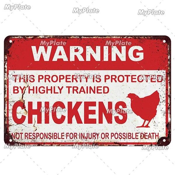 Vintage Chickens Slow Metal Sign Tin Sign Decoration Plaque Home Wall Decor Bar Sign Home Decor Poster Drop Shipping