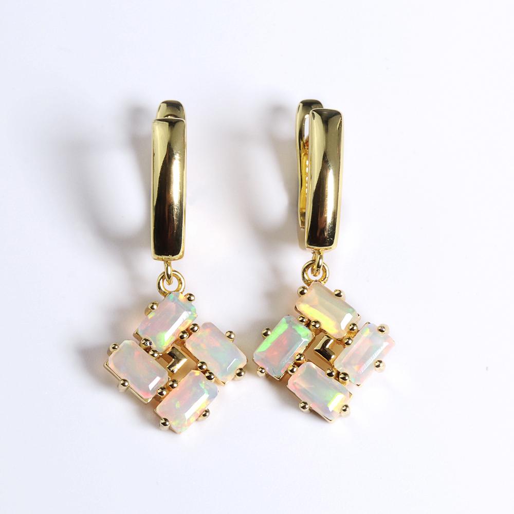 Романтический дизайн, легкие роскошные серьги с натуральным опалом, серебро 925 пробы, модные украшения для женщин и девочек, праздничный подарок на день рождения