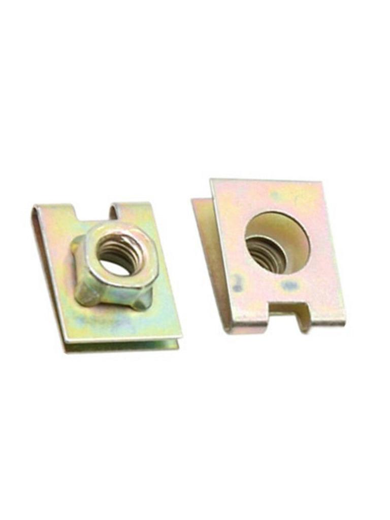 10Pcs M6 6mm Metal U-Type Plate Nut Speed Clips U-Clip Speed Nuts Fasteners Set