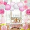 1 Set Paper Lanterns Party Decorations Tissue Pom Poms Flower Balls Simple Installation Boho Wedding Decorations