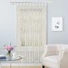 Богемная плетеная хлопковая штора с деревянными кольцами, Белая нитяная драпировка для дверного проема и окна, Длинная декоративная панель 120x195 см для фона