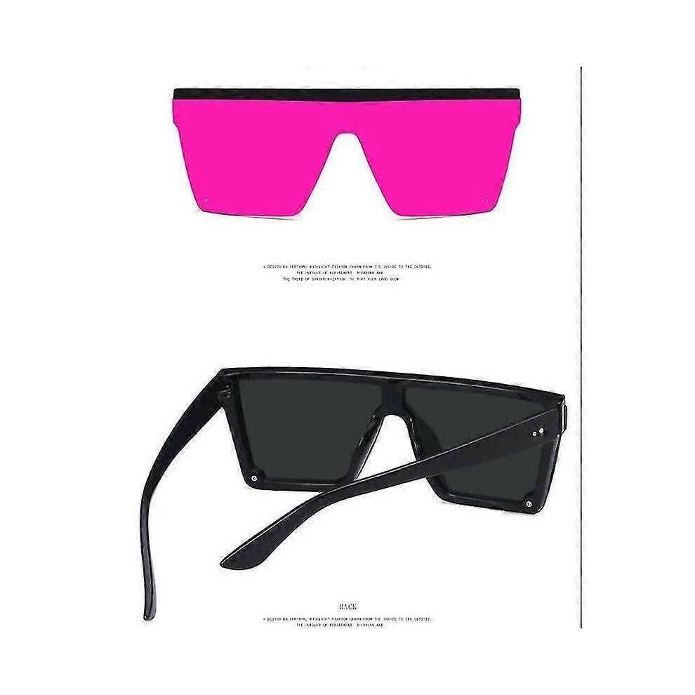 (light blue) Lebanghui New Trend Large Frame One-Piece Uv400 Sunglasses Street Shooting Male/Female Sunglasses Retro