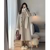 2025 Женское пальто из овсяночной шерсти в стиле Хепберн для миниатюрных - Утепленное, средней длины для осени и зимы