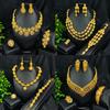 Gold-Plated Vietnamese Bridal Jewelry Set: Necklace, Earrings, Ring, and Bracelet