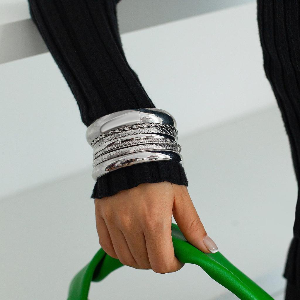 Элегантный геометрический браслет Twist Metal Set