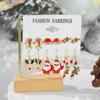 12 Pairs of Elk Stud Earrings Santa Stud Earrings Exquisite Christmas Stud Earrings Elegant Fashion Girl Snowman Christmas Hat Earrings Set