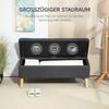 Upholstered Bench with Storage, Bed Bench in Linen Look, Rubberwood, 110 x 39 x 45 cm, Dark Grey