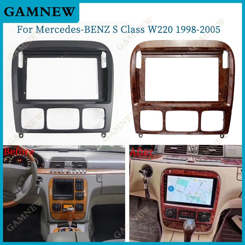 9 Inch Car Frame Fascia Adapter Android Radio Dash Fitting Panel Kit For Benz S Class W220 S280 S320 S350 S400 S500 1998-2005