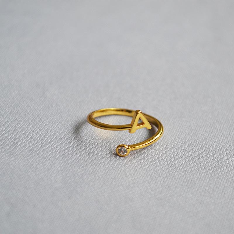 2019 Exquisite Adjustable Initial Ring for Women - Stackable Open Design for Index Finger