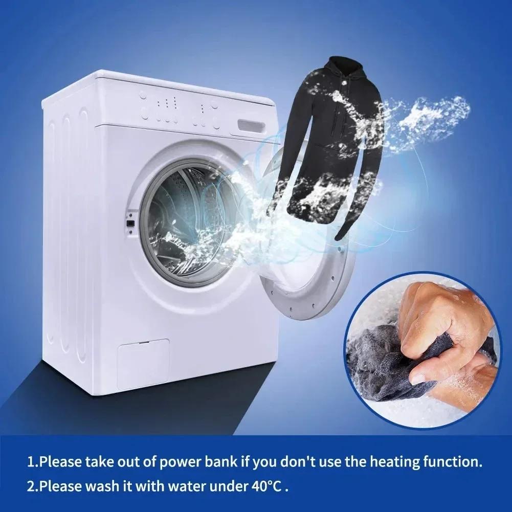 Men Woman USB Self Heating Hoodies Vintage Gothic Heated Tactical Jacket Long Sleeve Streetwear Loose Coats Harajuku Sweatshirt