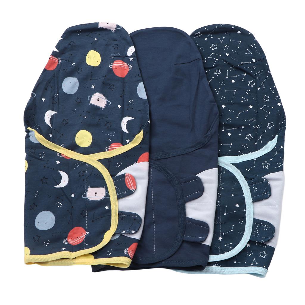 3pcs Baby Swaddle Sleep Sacks Cotton Swaddle Blanket for 0 To 2 Months Old Newborn Outer Space