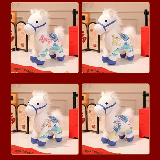 Плюшевая игрушка Лошадь-талисман 2026 год китайского зодиака год Лошади традиционный новогодний подарок для дома, офиса, автомобиля, праздничное фестивальное празднование
