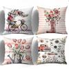 Flower Rain Boot Pattern Digital Printing Pillow Cover Short Plush Suitable Living Rooms Bedrooms Sofas Throw Cushion Cover 4Pcs