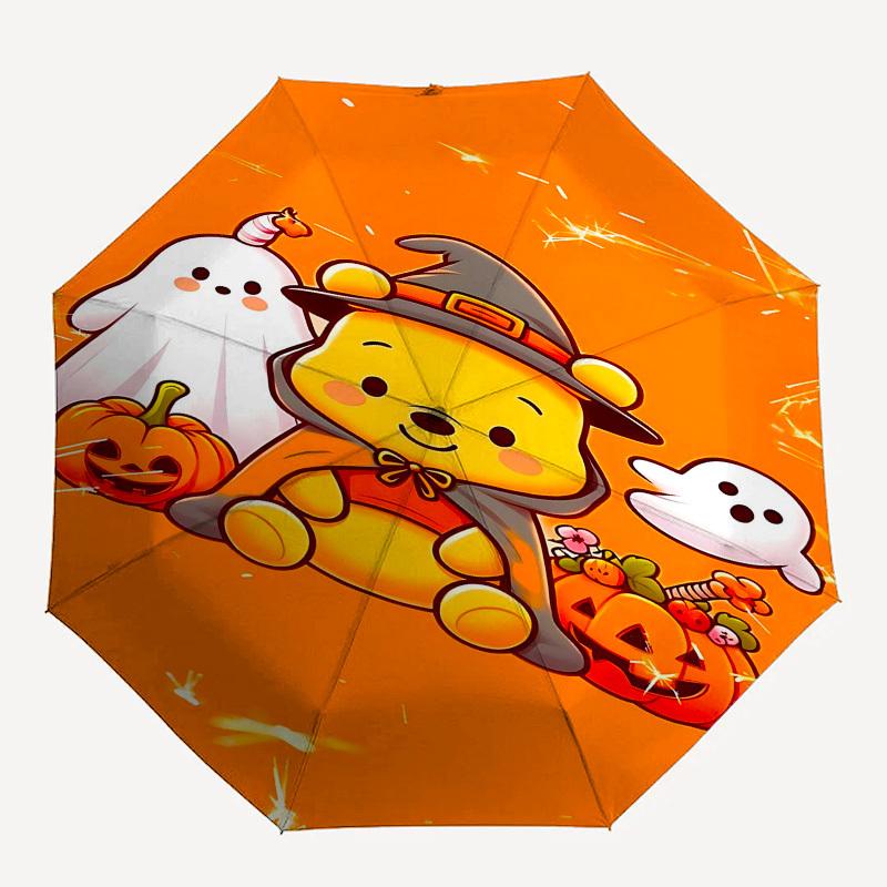 1pc Halloween, Winnie_the_PoohOpen/Close Umbrella-Windproof, Compact Travel Umbrella, Sturdy 8-Rib Shaft, Outdoor Accessory, 1071