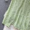 Dimanaf 2025 Весна Рубашка Женская Кружевная Блузка Короткий Рукав Модные Топы Футболки Свободные Белые Зеленые Футболки Новые