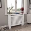 Radiator Cover - VIDAXL - White - MDF - Modern Slat Design