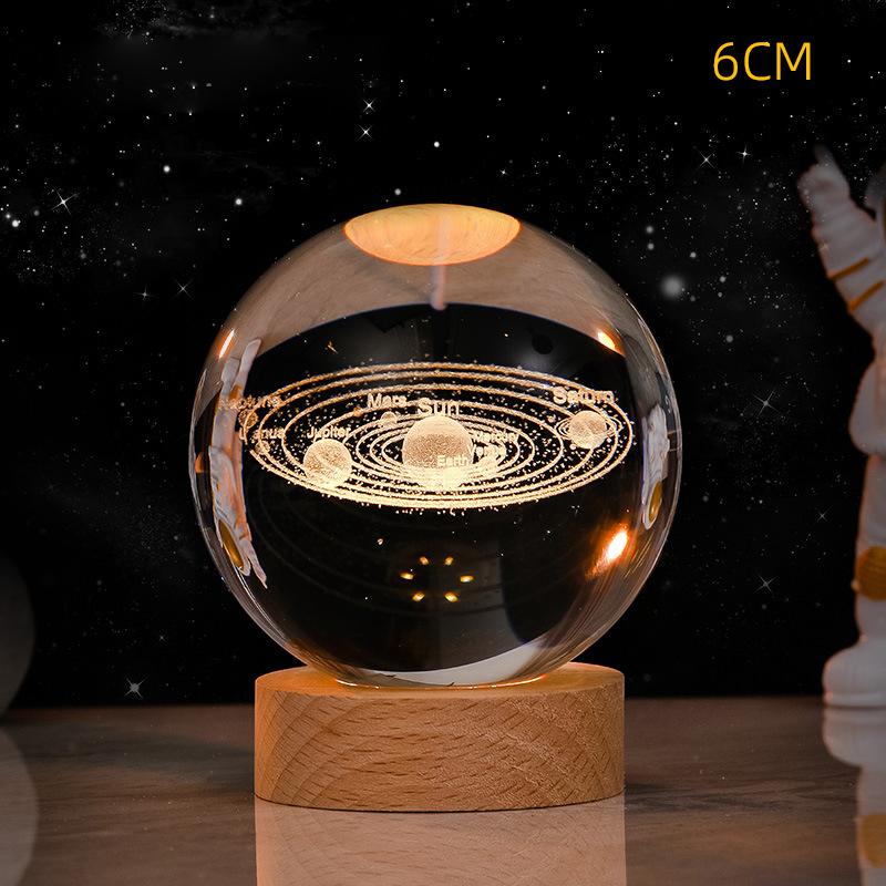 8 см 3D хрустальный шар хрустальная планета ночник лазерная гравировка солнечная система глобус астрономия подарок на день рождения украшение для домашнего стола