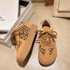 Leopard Platform Flats Women Sport Sneakers Shoes Winter 2025 Trend Travel Runninng Casual Shoes Fad Lace Up Zapatillas Mujer