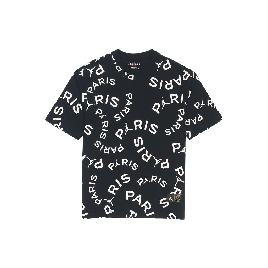 Jordan Paris Saint-Germain Jock Tag Letter Short Sleeve T-Shirt Men Tops Black CK9788-010