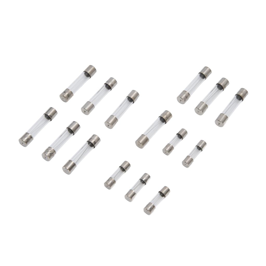 250 шт. стеклянных предохранителей в коробке, автомобильный набор для быстрого перегорания трубок, 15 видов спецификаций 1‑20 А