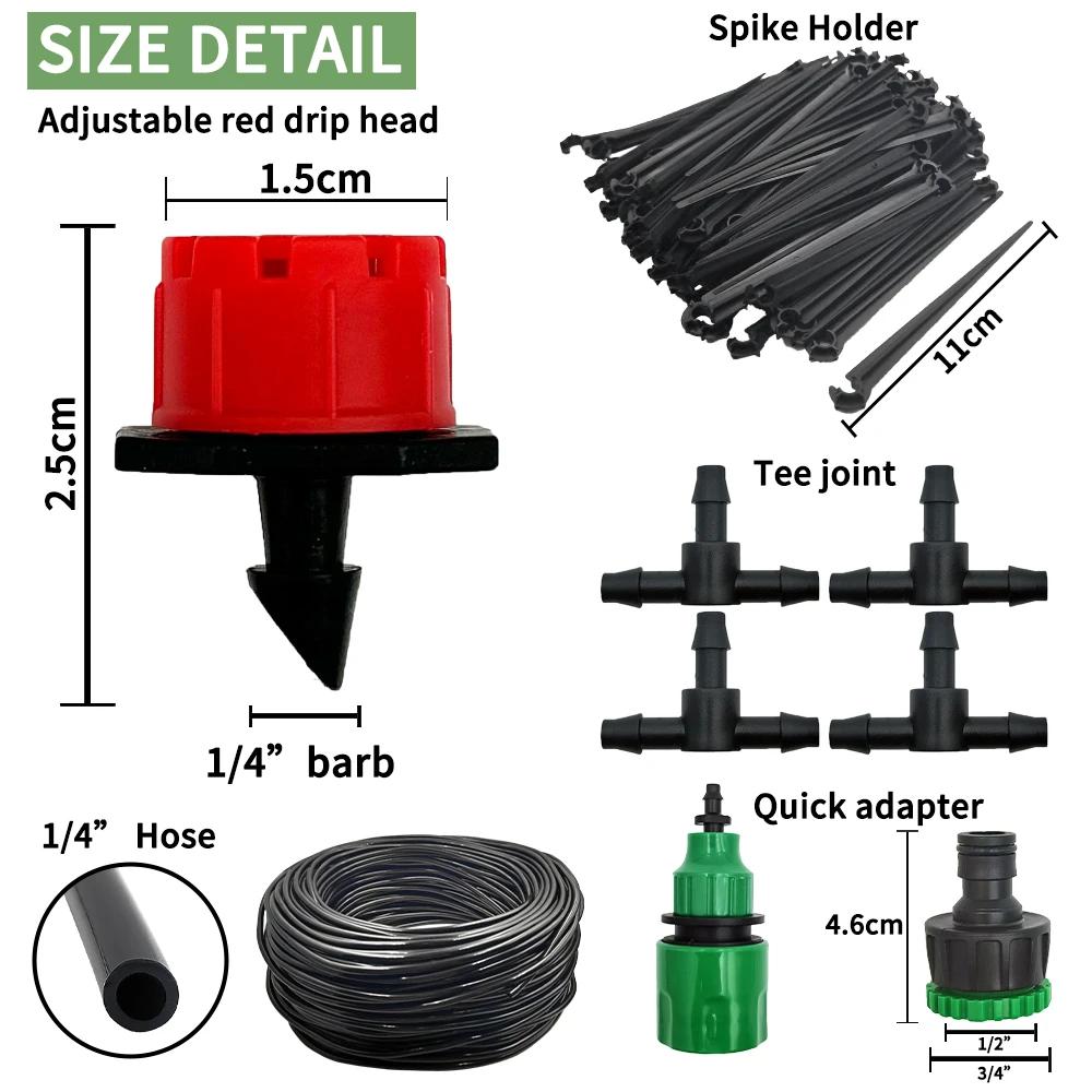 Система микрокапельного полива, портативная, автоматический полив с регулируемой капельницей, комплект для туманообразования, садовый шланг. 2025
