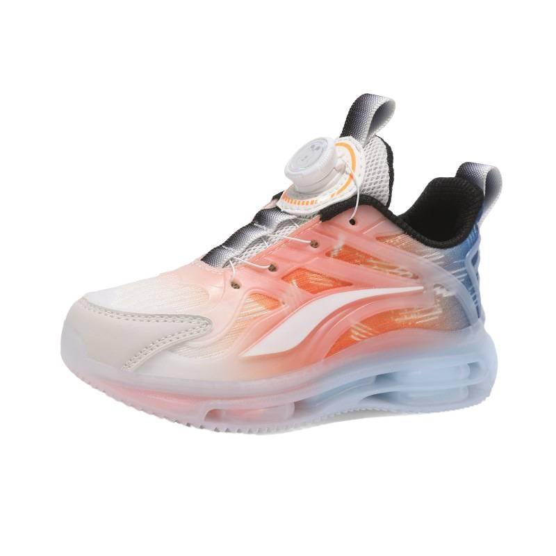 Bobdog Boys 'shoes New Style Mesh Breathable Boys' Rotating Button Sneakers Middle Older Children's Running Shoes