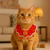 Lace-up Style Cat Hand-knitted Scarf Decorative Pet Saliva Towel New Year Pet Collar  Wedding