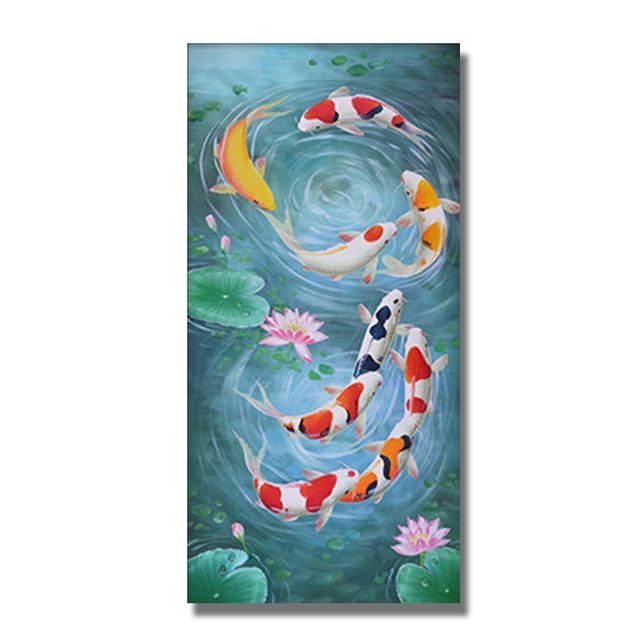 Koi Fish Feng Shui Carp Lotus Pond Canvas Painting Modern Posters and Prints Wall Art Picture for Living Room Home Decor Cuadros