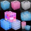 3 Layers 18 Compartments Clear Storage Box Container Jewelry Bead Organizer Case Rangement Cajas Organizadoras Plastic Box