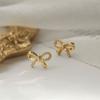 Light Luxury Diamond-inlaid Sweet Bow Earrings Ins Korean Versatile Elegant Earrings Temperament Trendy