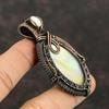 Mother Of Pearl Pendant Copper Wire Wrapped Pendant Handmade Pendant Unique Copper Jewelry Gemstone Pendant For Gift Mother Of Pearl Jewelry