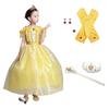 MISOAMISO Красавица и Чудовище Костюм Белль Стиль Детский Набор из 6 Платье Принцессы Цельный Костюм Для Девочек Хэллоуин Выступление Рождественский Подарок