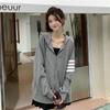Early Autumn Korean Style Hooded Zipper Sweatshirt for Women - 2022 Loose Fit Design