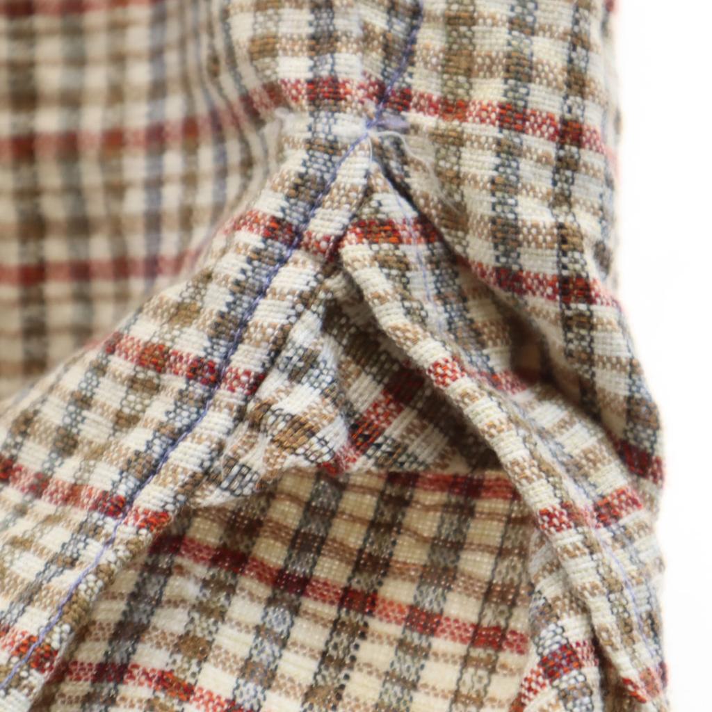 Vintage 40-е 50-е годы винтажная рубашка с ластовицей, евро, клетчатый узор, длинный рукав, на половину пуговиц, мужская, б/у