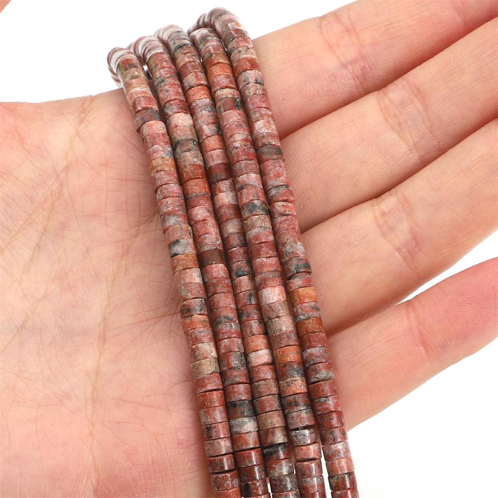 Разноцветные плоские круглые бусины-разделители из натурального камня для изготовления ювелирных изделий