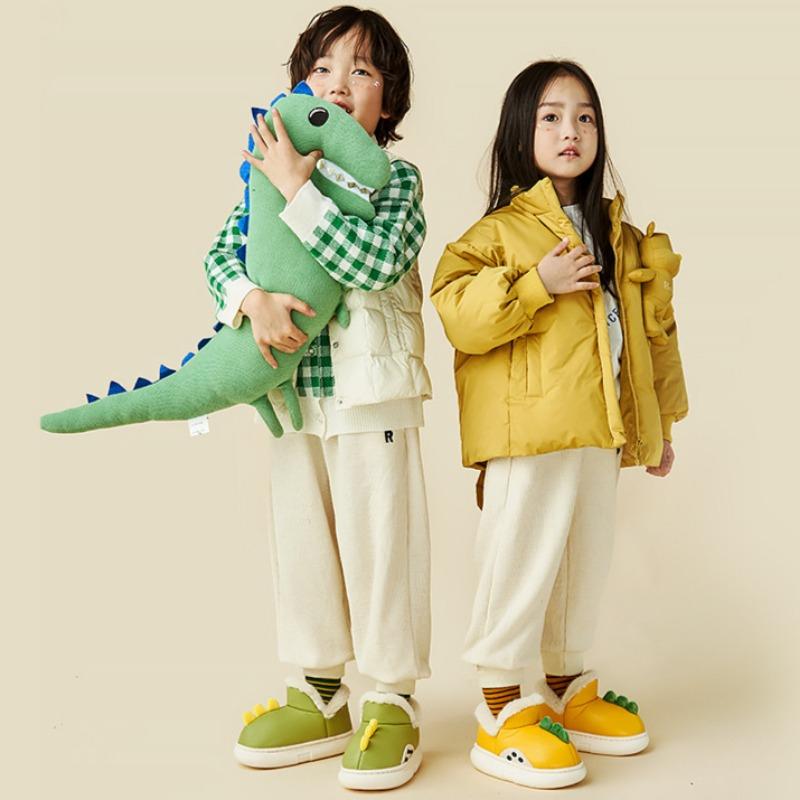 Детская теплая хлопковая обувь бархатная осенне-зимняя водонепроницаемая обувь для дома и отдыха на открытом воздухе пуховая хлопковая обувь