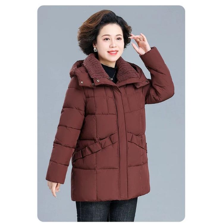 Утепленная зимняя куртка с хлопковой подкладкой для женщин среднего возраста, длинное пуховое пальто для дополнительного тепла