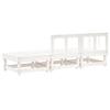 VidaXL Salon de Jardin 3 pcs, Canapés avec Repose-pieds, Sièges avec Dossier et Accoudoir, Meubles de Terrasse Patio, Blanc 825409