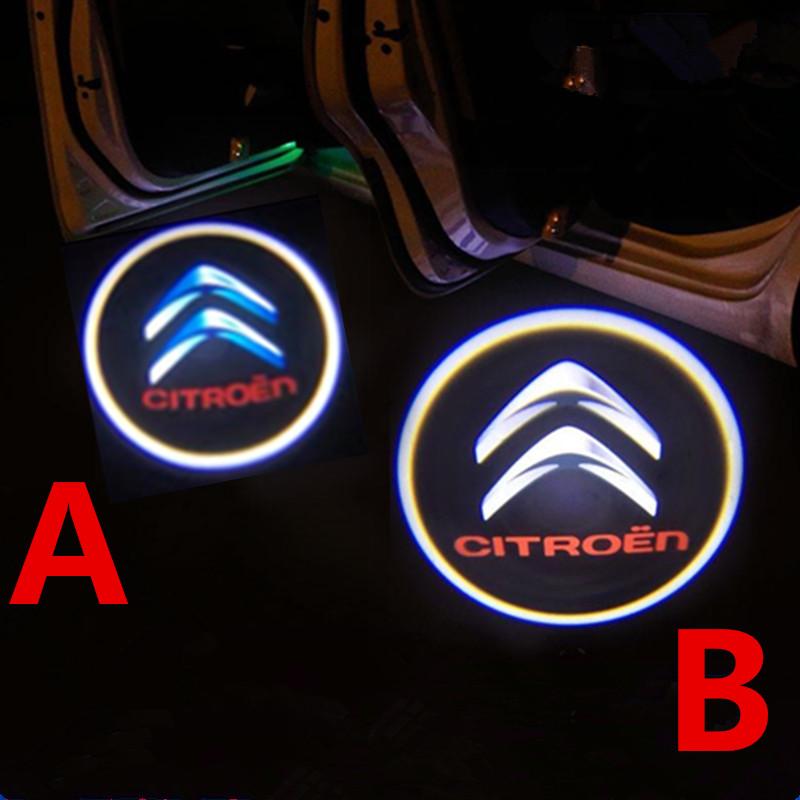 Car Door Lamp Logo Projector For Citroen C3XR HU83/VA2 Blade CE0536 C4 C2 C5 C6 C4LCACTUS Car Door Welcome Logo Projector Light