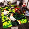 "Anime Style Green Camouflage Carpet with Bold Vibrant Characters Print" Suitable for use as an anti-slip for living room bedroom sofas