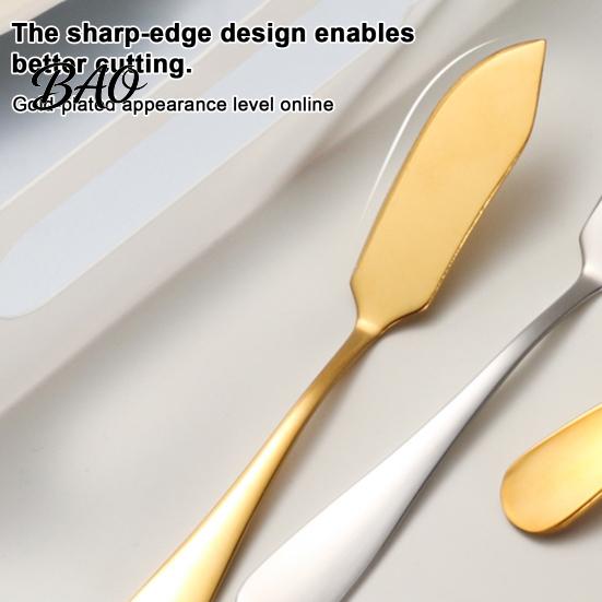 Kitchen Gadget for Breakfast Stainless Steel Jam Spreader Cutter, Multi-purpose Tool with Curved Tableware Western Food Blade, Easy Cleaning