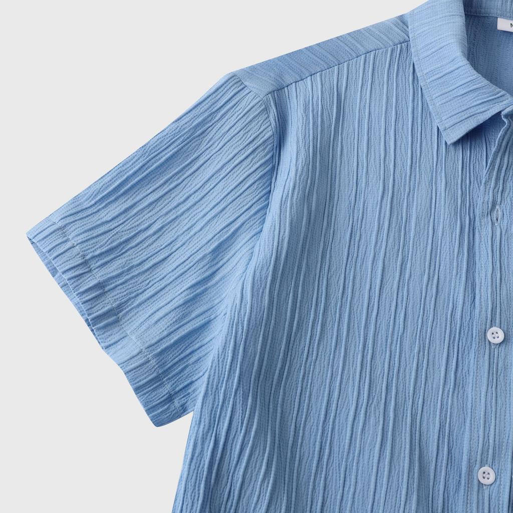 Европейская и американская рубашка с короткими рукавами, летняя мужская рубашка с короткими рукавами и лацканами, однотонная