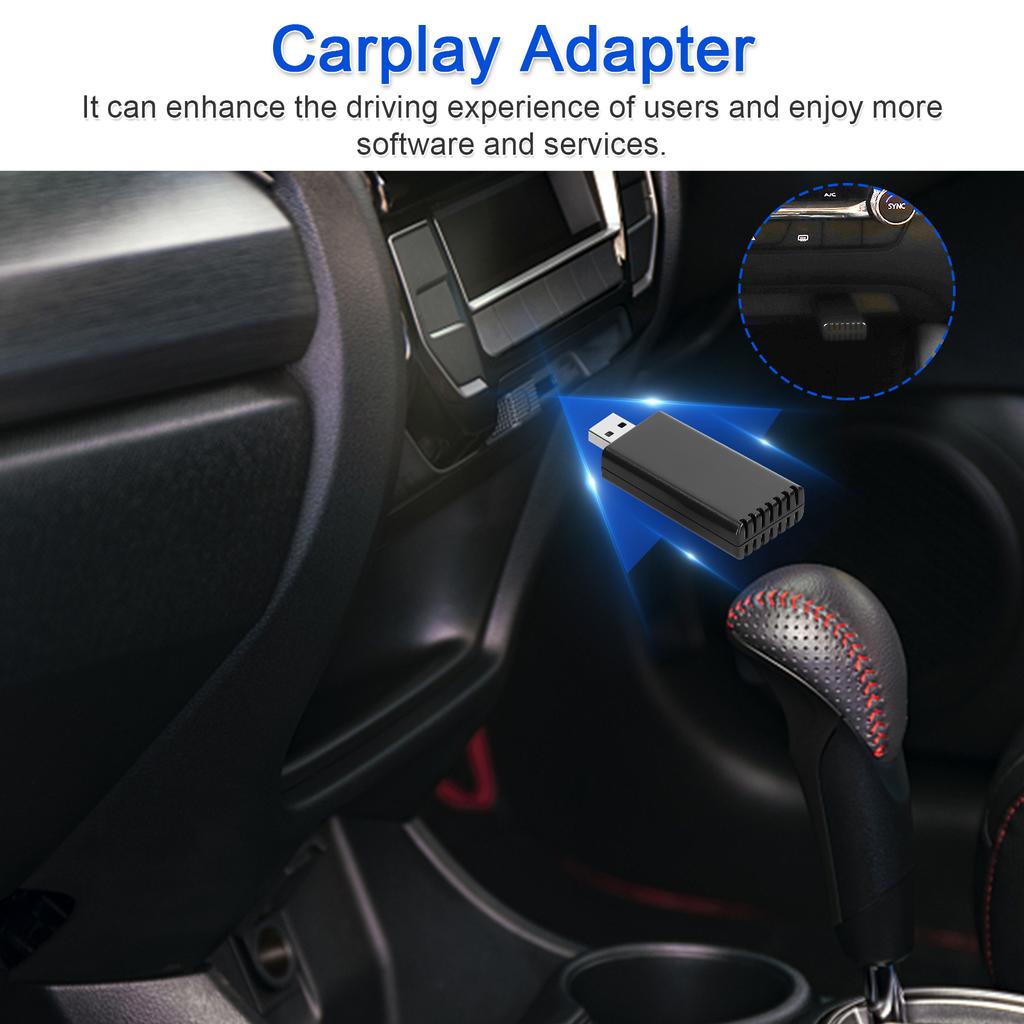 Wireless Carplay Adapter Dongle Car Wired to Wireless Carplay Box USB A USB C Plug & Play Compatible with Factory Wired