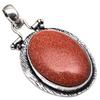 Pendant Red Sunsitara Gemstone Gift For Her Silver Jewelry 1.75"