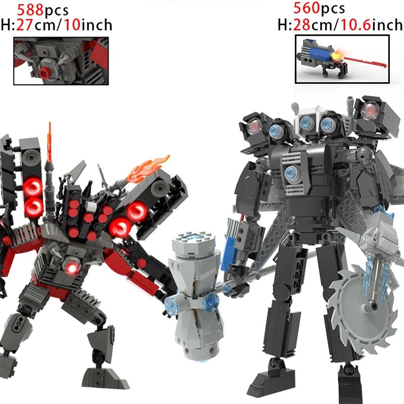 MOC Набор строительных блоков Skibidi Toilet для детей Модель Титана Оператора Спикермена Классические игрушки для мальчиков Подарки на день рождения и Рождество