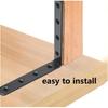Black L-shaped Bracket - Heavy-duty Corner Bracket with Screws for Wooden Bookshelves, Steel Structure Right Angle Support