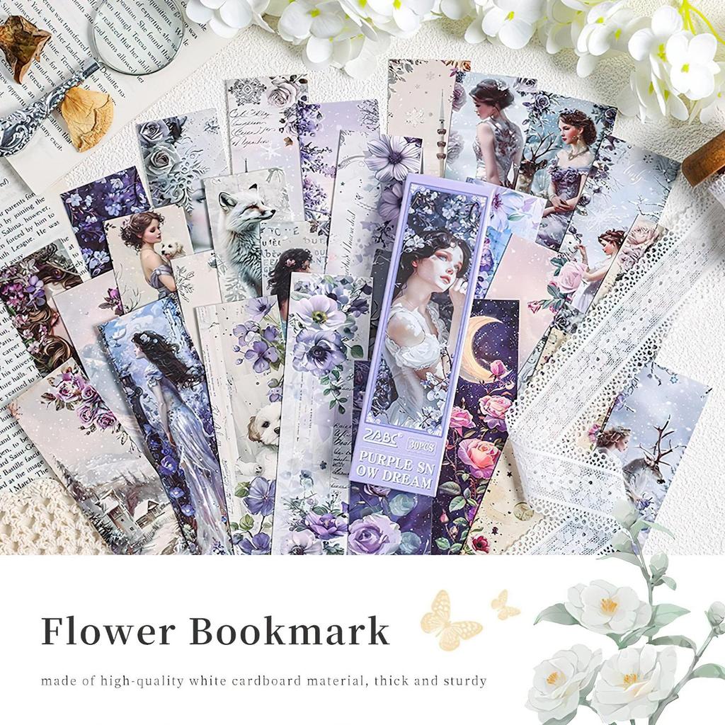 30 шт. набор закладок для книг серии «Романтический сад» из белой картонной бумаги, маркеры для страниц книг, уникальный подарок для чтения