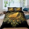 Wolves Dreamcatcher Duvet Cover Set, Animal Prints Queen Size Comforter Cover, Dreamlike Vintage Feather Wolf Bedding 3pcs Sets