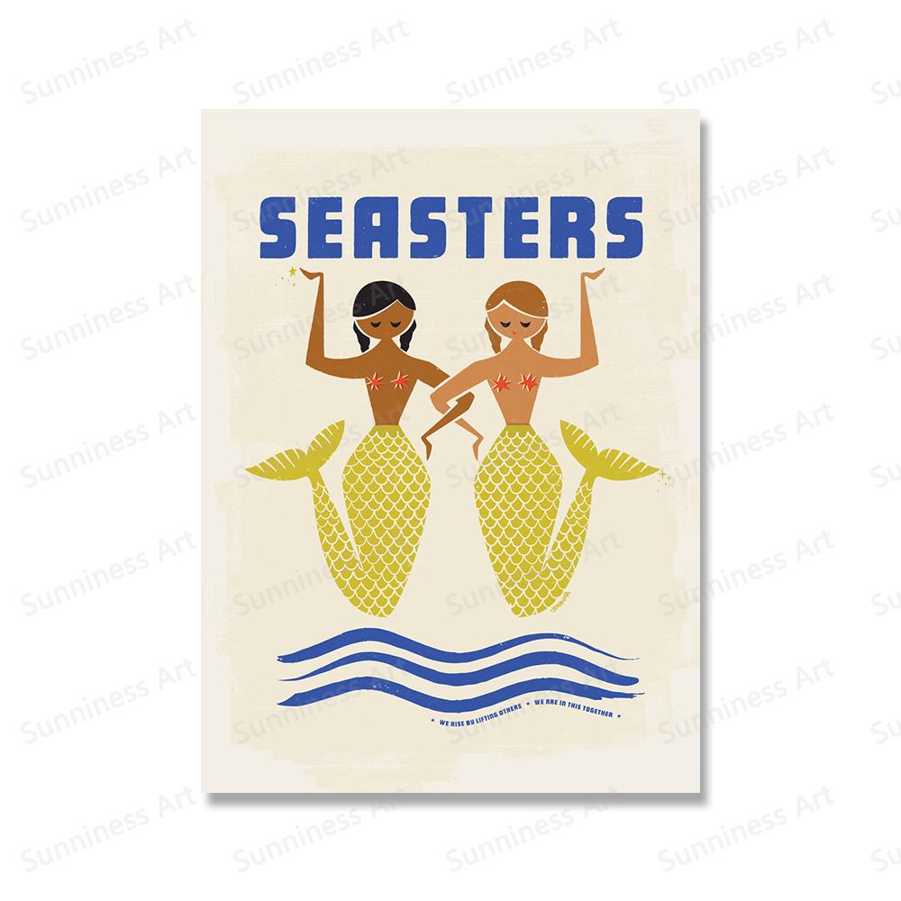 Women Surf Posters Lady Sliders Women Empowerment Wall Art Canvas Painting Prints California Sun Pictures For Living Room Decor